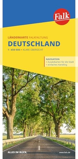 Falk Länderkarte Falkfaltung Deutschland 1:650.000 - Straßenkarte und Autokarte. Mairdumont, 2024.