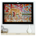Windhund bunt (hochwertiger Premium Wandkalender 2024 DIN A2 quer), Kunstdruck in Hochglanz
