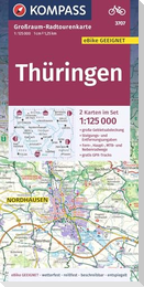 KOMPASS Großraum-Radtourenkarte 3707 Thüringen 1:125.000