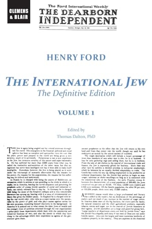 Ford, Henry. The International Jew - The Definitive Edition (Volume One). Clemens & Blair, LLC, 2023.