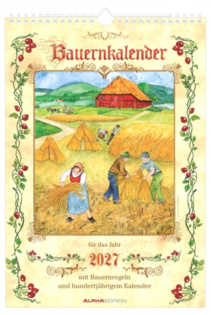 Neumann Verlage GmbH & Co KG (Hrsg.). Bauernkalender 2027 - Wandkalender 23,7x34 cm mit täglichen Wetterprognosen, Bauernregeln, 100-jährigem Kalender und Spiralbindung. Neumann Verlage GmbH & Co, 2026.