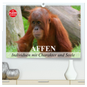 Affen - Individuen mit Charakter und Seele (hochwertiger Premium Wandkalender 2024 DIN A2 quer), Kunstdruck in Hochglanz