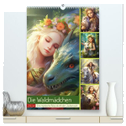 Die Waldmädchen. Eine mystische Reise durch den Zauberwald (hochwertiger Premium Wandkalender 2024 DIN A2 hoch), Kunstdruck in Hochglanz