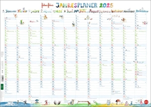 Helme Heine: Posterplaner 2025 - Liebevoll illustrierter Wand-Kalender von Helme Heine mit den drei Freunden. Praktischer Jahresplaner 2025 zum Eintragen.. Heye, 2024.