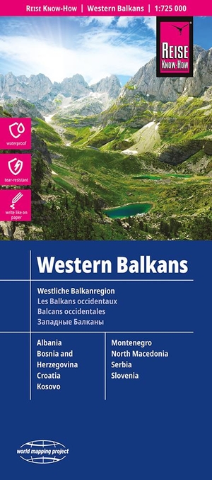 Reise Know-How Verlag Peter Rump GmbH (Hrsg.). Reise Know-How Landkarte Westliche Balkanregion / Western Balkans (1:725.000) - reiß- und wasserfest (world mapping project). Reise Know-How Rump GmbH, 2023.