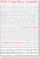 Why I am Not a Feminist