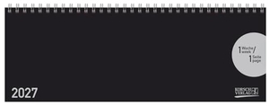 Verlag, Korsch (Hrsg.). Tischquerkalender Classic Colourlux schwarz 2027 - 1 Woche 1 Seite; Bürokalender mit nützlichen Zusatzinformationen; Format: 29,8 x 10,5 cm. Korsch Verlag GmbH, 2026.