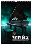 VIRTUAL MUSIC - Musikinstrumente in Hyperrealistischen Illustrationen (Wandkalender 2024 DIN A2 hoch), CALVENDO Monatskalender