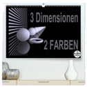 3 Dimensionen - 2 Farben (hochwertiger Premium Wandkalender 2024 DIN A2 quer), Kunstdruck in Hochglanz