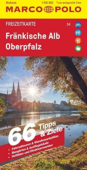 Marco Polo Verlag. MARCO POLO Freizeitkarte 34 Fränkische Alb, Oberpfalz 1:100.000. Mairdumont, 2023.
