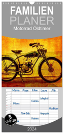 Familienplaner 2024 - Motorrad Oldtimer mit 5 Spalten (Wandkalender, 21 x 45 cm) CALVENDO