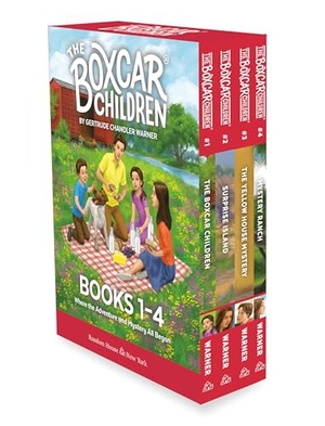Warner, Gertrude Chandler. The Boxcar Children Mysteries Boxed Set 1-4 - The Boxcar Children; Surprise Island; The Yellow House; Mystery Ranch. Random House LLC US, 1990.