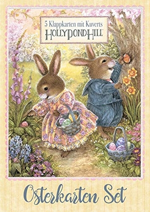 Osterkarten-Set "Frohe Ostern!" - 5 Grußkarten zu Ostern mit Kuverts, Osterkarten-Set, Osterkarten mit Hasen, Holly Pond Hill. Wunderhaus Verlag GmbH, 2023.