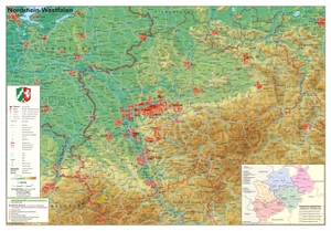 Stiefel, Heinrich. Nordrhein-Westfalen physisch 1:400 000 - Papierposter. Stiefel Eurocart GmbH, 2022.