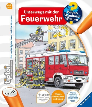 Flucht, Daniela. tiptoi® Wieso? Weshalb? Warum? Unterwegs mit der Feuerwehr. Ravensburger Verlag, 2011.