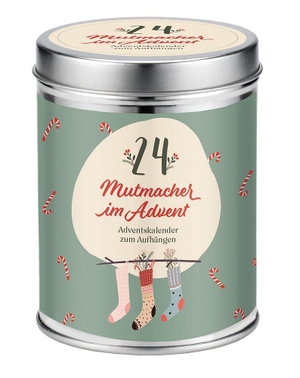 24 Mutmacher im Advent - Adventskalender in der Dose - ermutigende christliche Sprüche & Bibelverse für die Weihnachtszeit, als Geschenk oder für sich selbst: Mit Kordel & Klammern zum Aufhängen. Brunnen-Verlag GmbH, 2026.