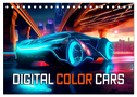 Digital Color Cars (Tischkalender 2025 DIN A5 quer), CALVENDO Monatskalender