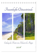 Traumhafte Ostseestrände - Entlang der Küste von Fehmarn bis Rüge (Tischkalender 2024 DIN A5 hoch), CALVENDO Monatskalender