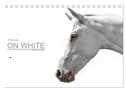 Pferde ON WHITE (Tischkalender 2024 DIN A5 quer), CALVENDO Monatskalender