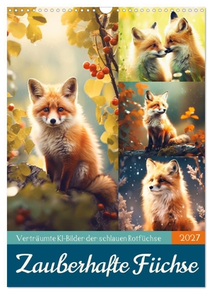 Löwer, Sabine. Zauberhafte Füchse (Wandkalender 2027 DIN A3 hoch), CALVENDO Monatskalender - Verträumte KI-Bilder der schlauen Rotfüchse. Calvendo, 2026.