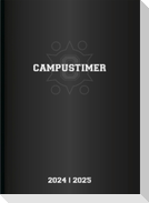 Campustimer Black - A6 Semester-Planer - Studenten-Kalender 2024/2025 - Notiz-Buch - schwarz - Weekly - Alpha Edition