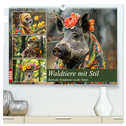 Waldtiere mit Stil. Tierische Trendsetter in der Natur (hochwertiger Premium Wandkalender 2025 DIN A2 quer), Kunstdruck in Hochglanz