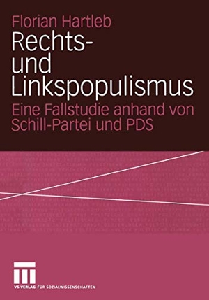 Hartleb, Florian. Rechts- und Linkspopulismus - Eine Fallstudie anhand von Schill-Partei und PDS. VS Verlag für Sozialwissenschaften, 2004.
