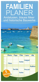 Familienplaner 2024 - Andalusien, blaues Meer und historische Bauwerke mit 5 Spalten (Wandkalender, 21 x 45 cm) CALVENDO