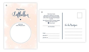 Heisenberg, Sophie. 50 Ballonflugkarten für Hochzeit, gelocht und extra leicht zum Weitfliegen. Wetterfeste Ballonkarten mit Wünschen zur Hochzeit für einen extra langen Flug. Weitflugkarten im Postkartenformat DIN A6. NOVA MD, 2019.