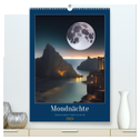 Mondnächte- Mondverzauberte Nächte aus der KI (hochwertiger Premium Wandkalender 2024 DIN A2 hoch), Kunstdruck in Hochglanz