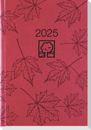 Wochenbuch rot 2025 - Bürokalender 14,6x21 cm - 1 Woche auf 2 Seiten - 128 Seiten - mit Eckperforation - Notizbuch - Blauer Engel - 766-0711