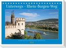 Unterwegs - Rhein-Burgen-Weg (Tischkalender 2024 DIN A5 quer), CALVENDO Monatskalender