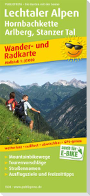Lechtaler Alpen, Hornbachkette, Arlberg, Stanzer Tal Wander- und Radkarte 1 : 35 000