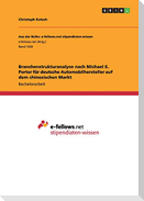 Branchenstrukturanalyse nach Michael E. Porter für deutsche Automobilhersteller auf dem chinesischen Markt